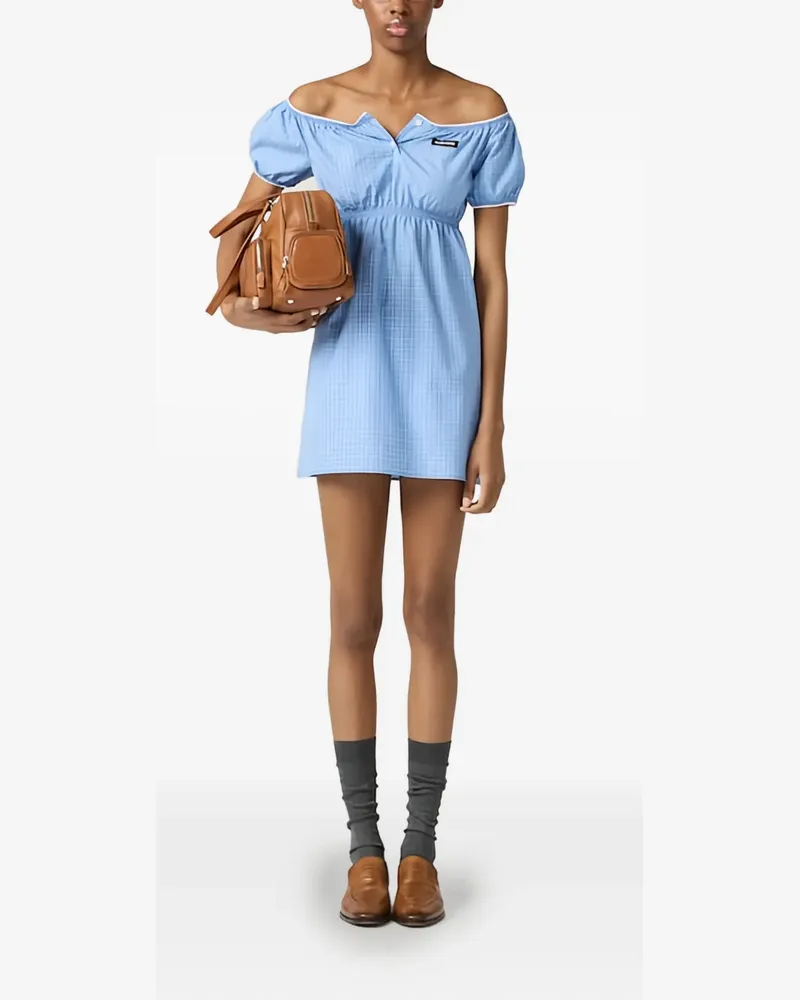 Miu Miu Minikleid mit Karomuster - Blau Blau