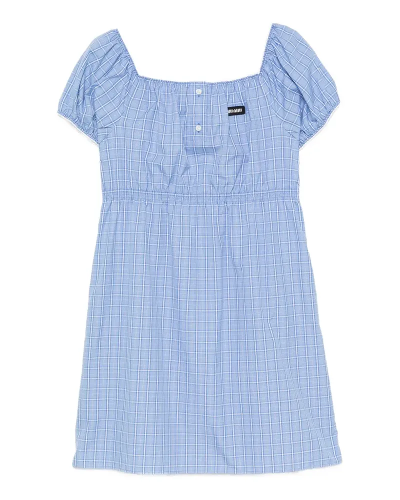 Miu Miu Minikleid mit Karomuster - Blau Blau