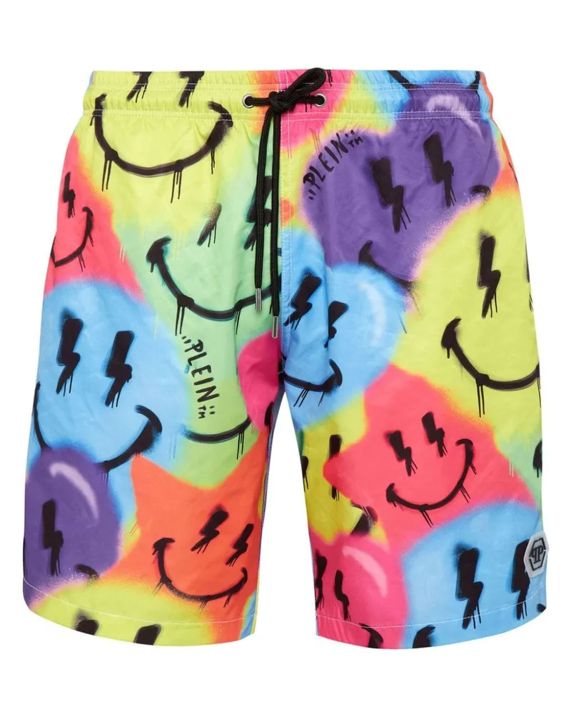 Philipp Plein Badeshorts mit Smiley-Print - Mehrfarbig Mehrfarbig