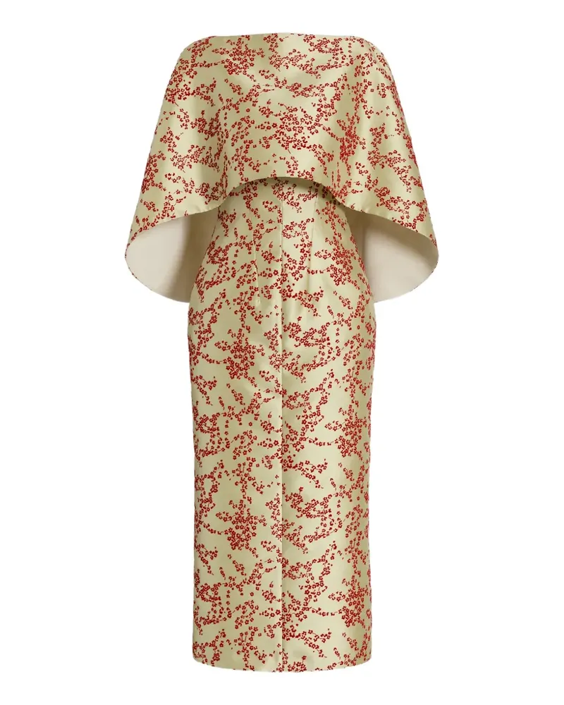 Alberta Ferretti Midileid mit Blumenprint - Grün Grün