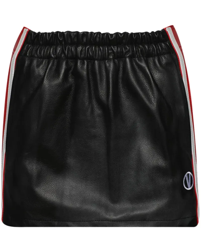 VETEMENTS Leder-Minirock mit Logo-Stickerei - Schwarz Schwarz