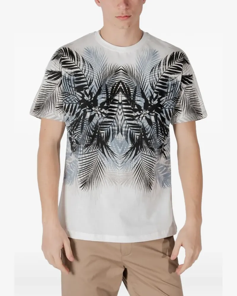 Antony Morato palm-leaf print T-shirt - Weiß Weiß