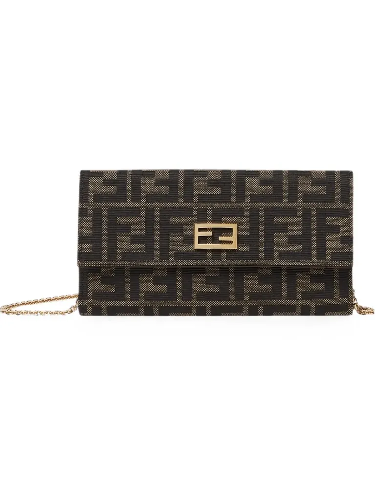 Fendi Tube Continental Portemonnaie mit Kette - Braun Braun