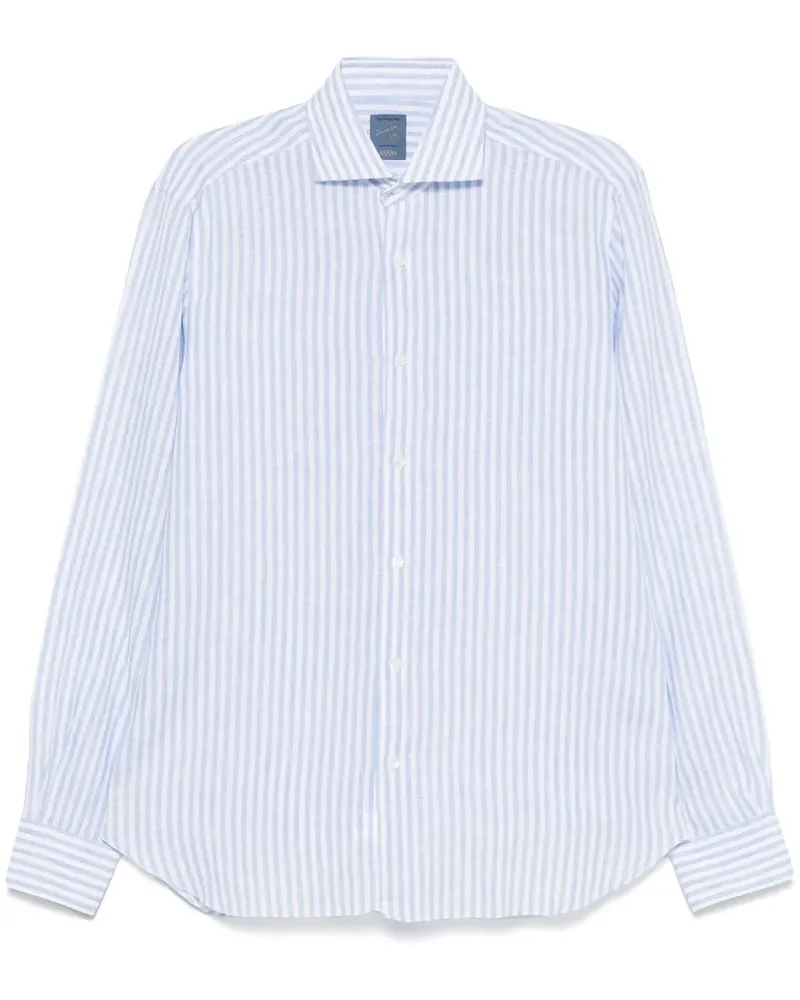 BARBA Gestreiftes Hemd Blau