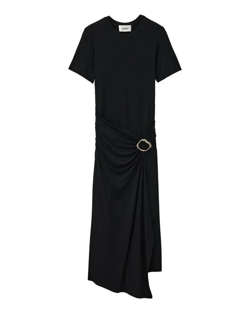 ba&sh Drapiertes Galtea Midikleid mit Schnalle - Schwarz Schwarz