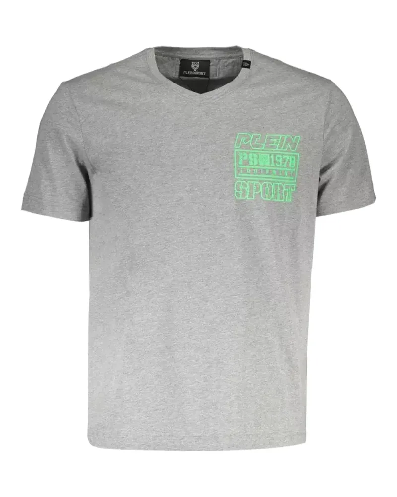 Philipp Plein graphic-print V-neck T-shirt - Grau Grau