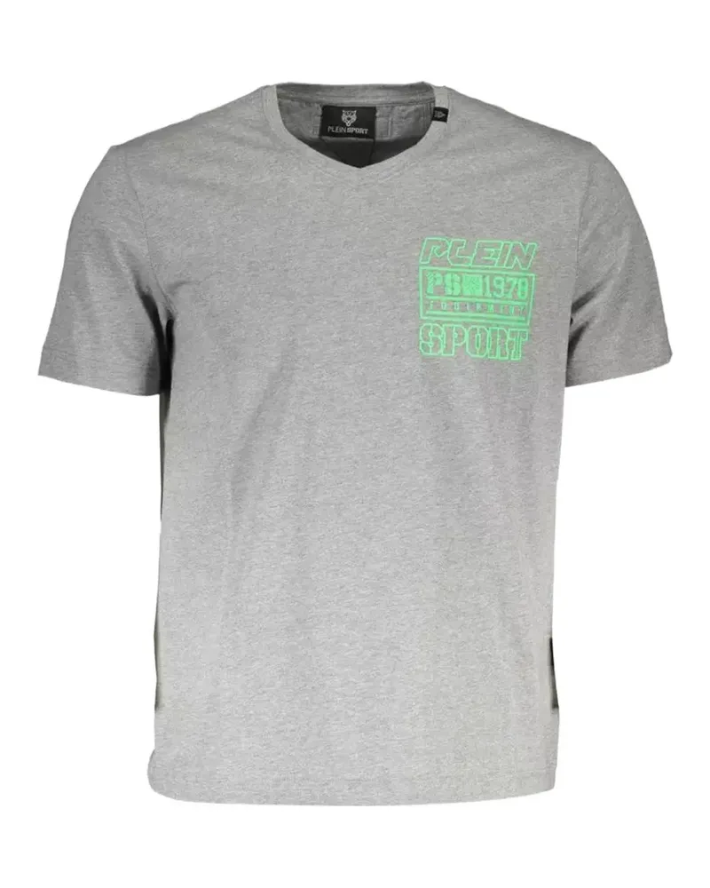 Philipp Plein graphic-print V-neck T-shirt - Grau Grau