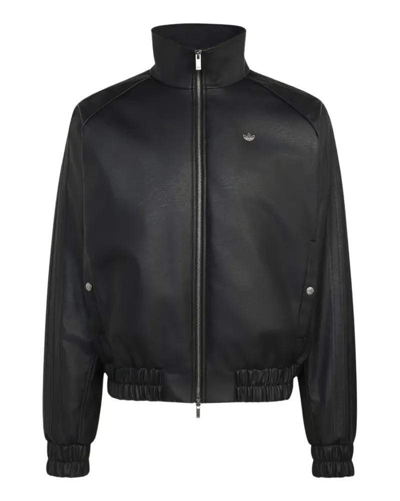 adidas studded logo-patch jacket - Schwarz Schwarz
