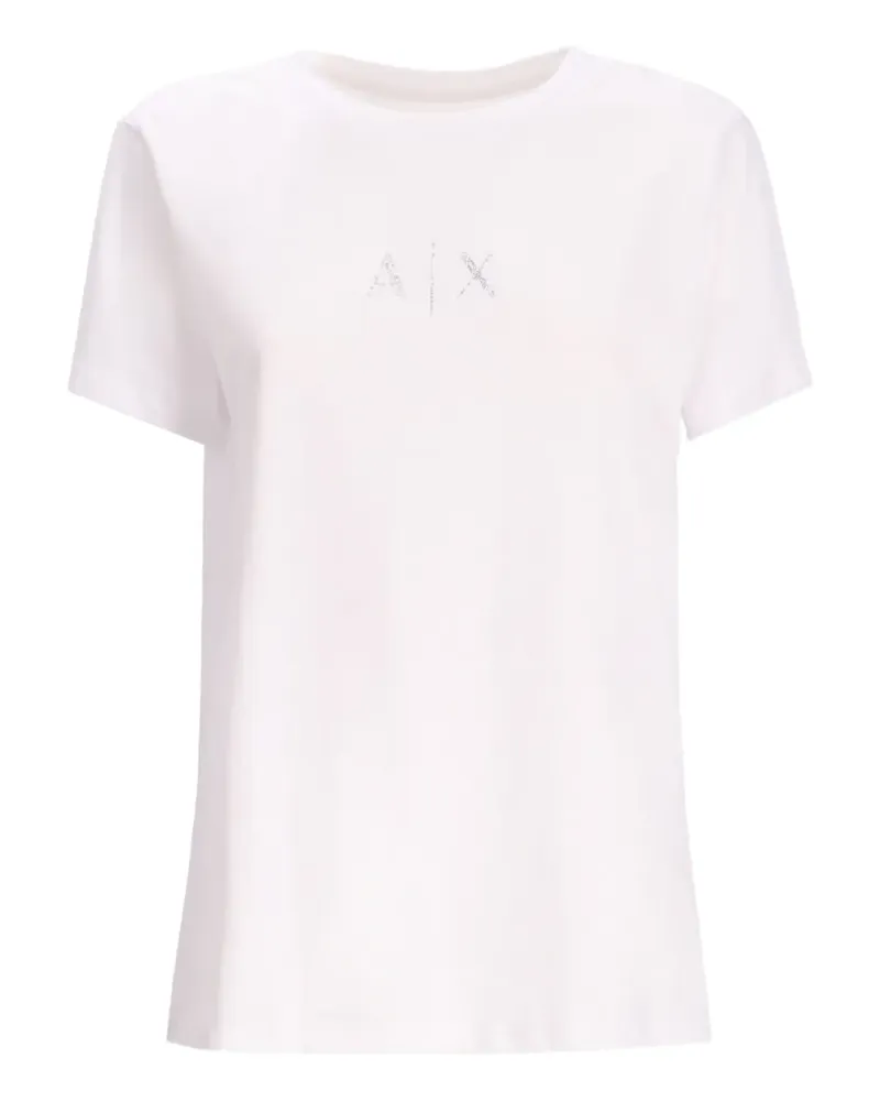 Armani Exchange T-Shirt mit Logo-Stickerei - Weiß Weiß
