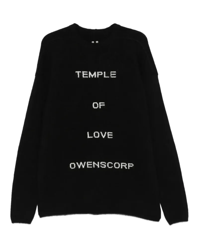 Rick Owens crew-neck letter-intarsia sweater - Schwarz Schwarz