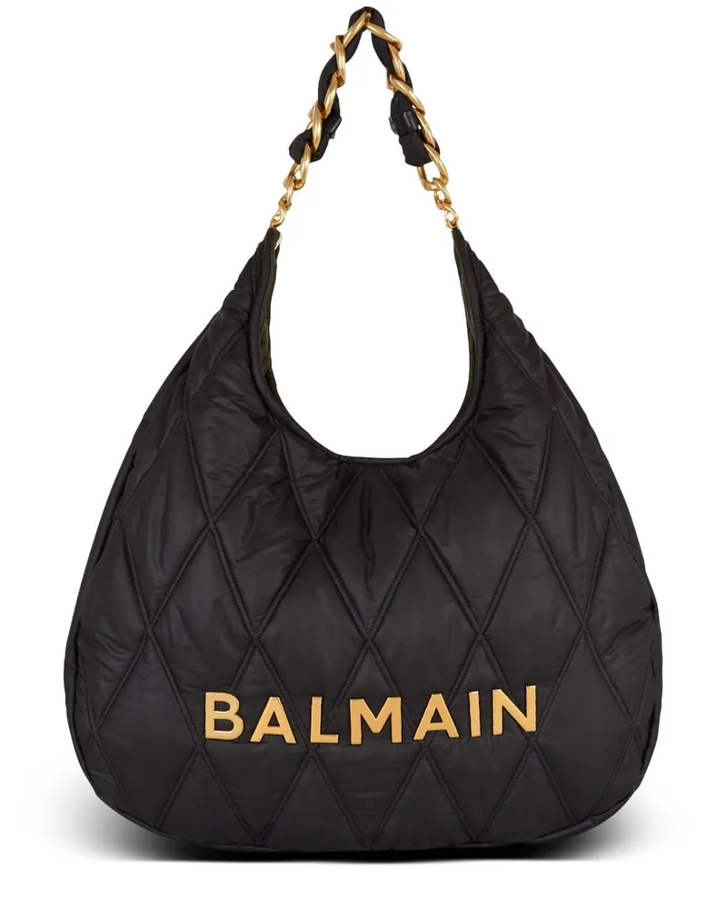 Balmain Große 1945 Schultertasche mit Steppung - Schwarz Schwarz