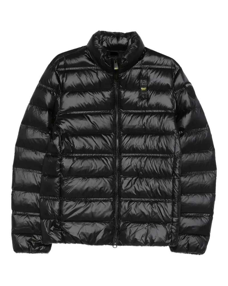 Blauer zip-up padded jacket - Schwarz Schwarz