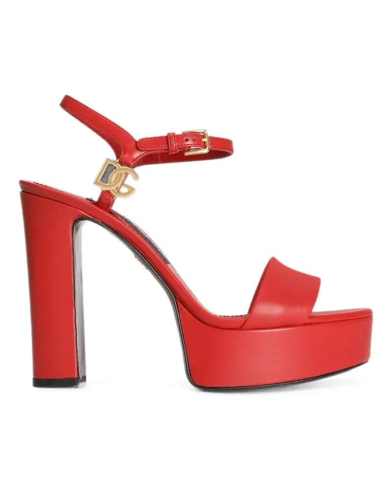 Dolce & Gabbana Plateau-Sandalen aus Kalbsleder - Rot Rot
