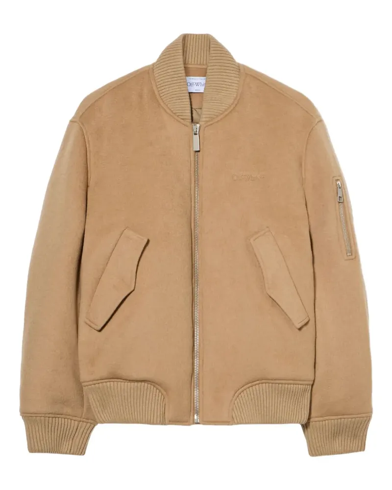 OFF-WHITE Quote bomber jacket - Braun Braun
