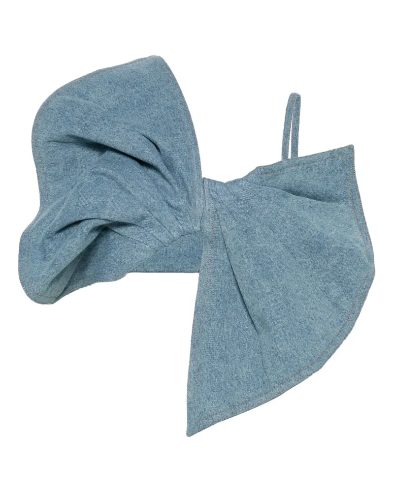 Nina Ricci Oberteil mit Riesenschleife - Blau Blau