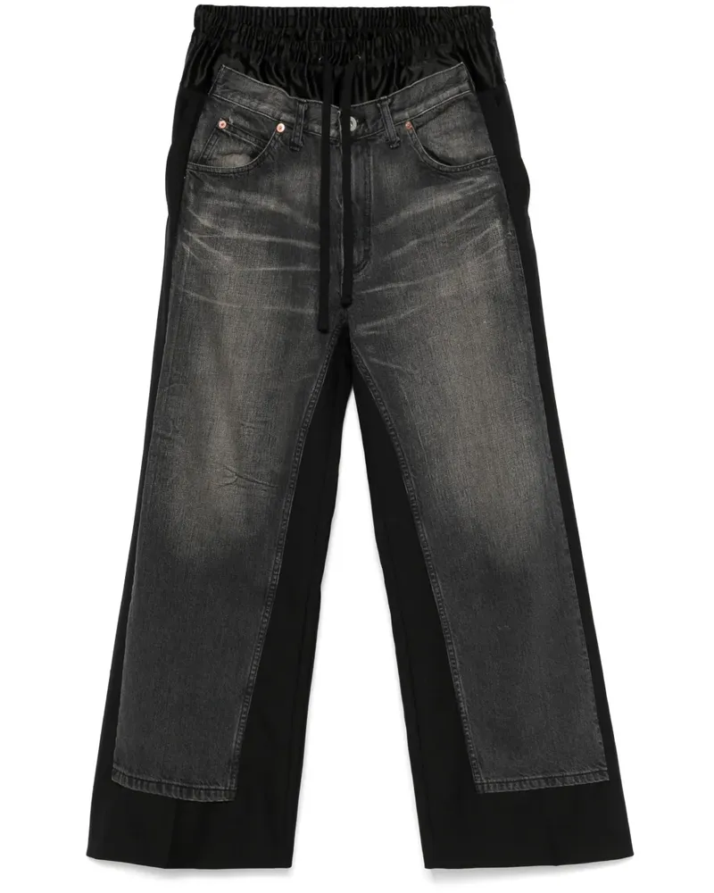 Junya Watanabe x Comme des Garçons Hose mit Jeanseinsätzen - Schwarz Schwarz