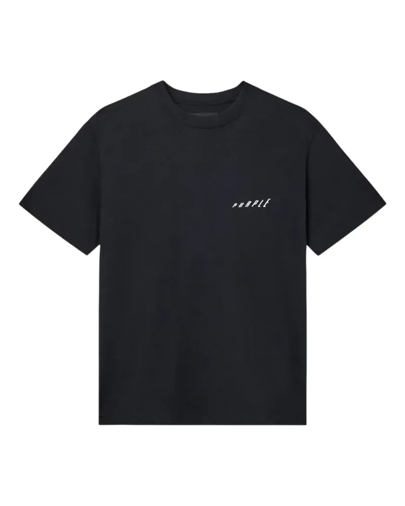 PURPLE BRAND T-Shirt mit Kristallen - Schwarz Schwarz