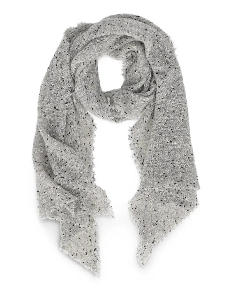 Faliero Sarti Rose Schal mit Fransensaum - Grau Grau