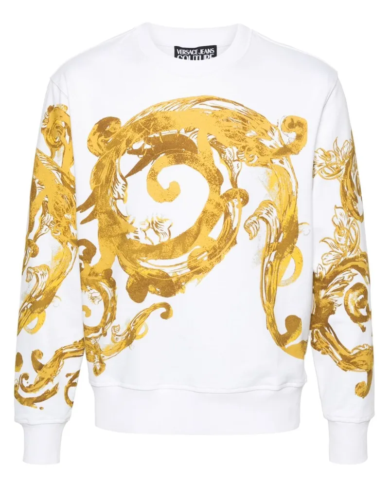 Versace Jeans Sweatshirt mit Barock-Print Weiß