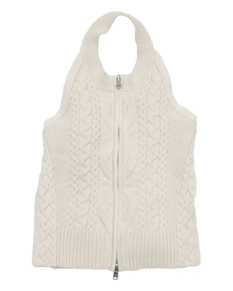 3.1 phillip lim Oberteil mit Strickmuster - Weiß Weiß