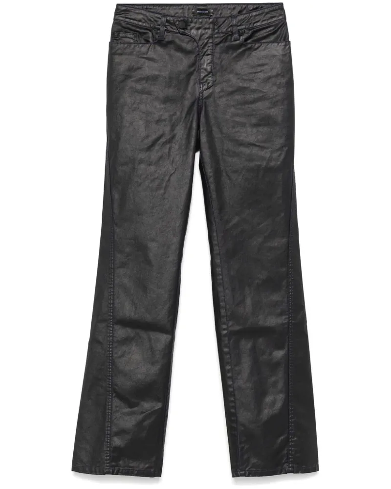 Thierry Mugler Straight-Leg-Hose mit Wachs-Effekt - Blau Blau