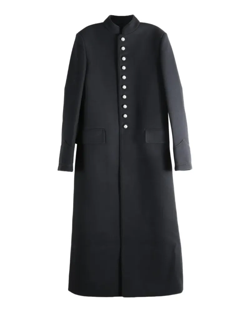 Ann Demeulemeester Alma button-up stand-collar coat - Schwarz Schwarz