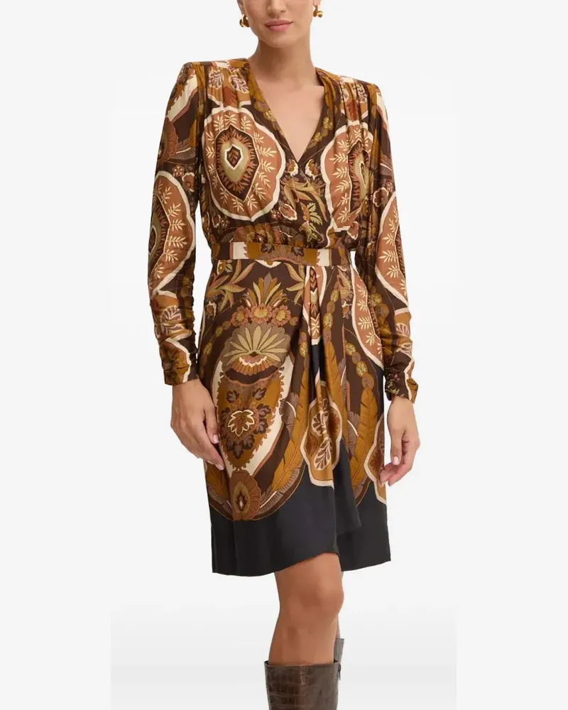 Luisa Spagnoli Midikleid mit langen Ärmeln - Braun Braun