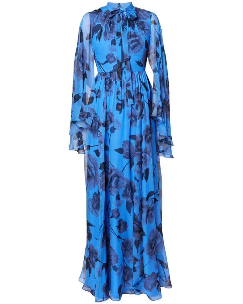 Erdem Abendkleid mit Print - Blau Blau