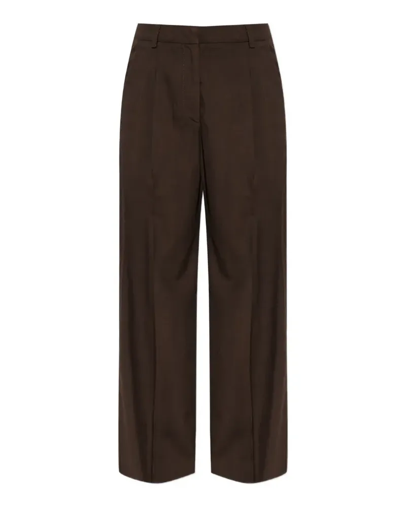 Diesel Wide-Leg-Hose mit Bundfalten - Braun Braun