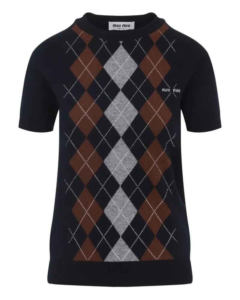 Miu Miu Oberteil mit Argyle-Muster - Blau Blau