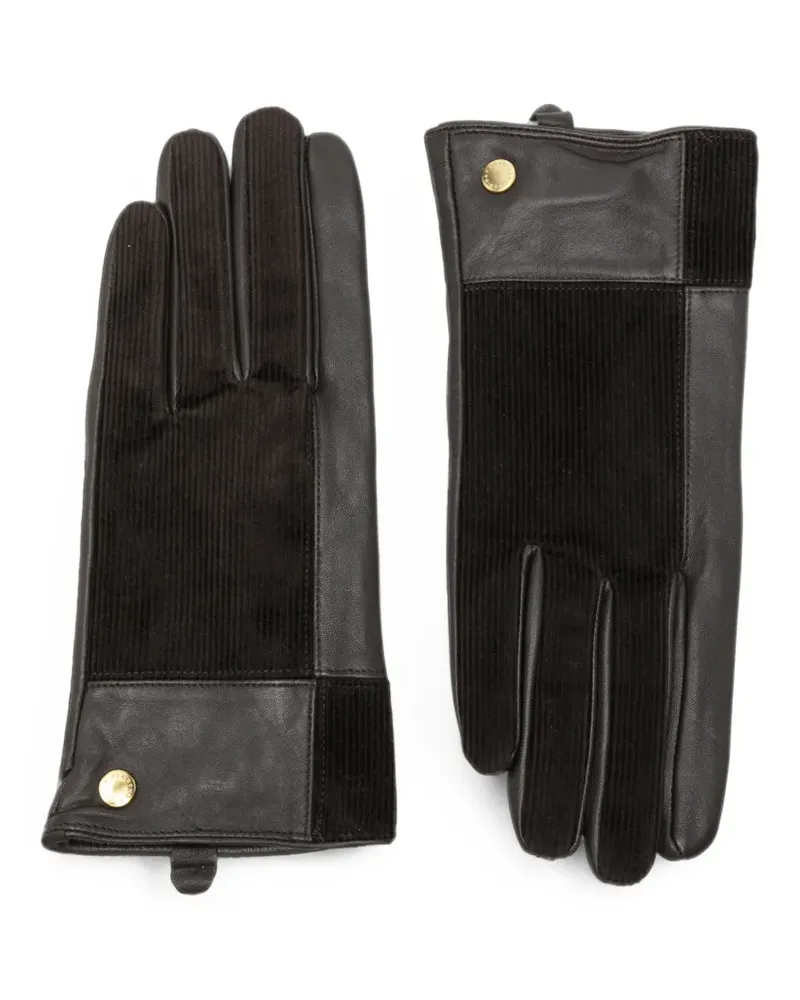 Barbour corduroy-panel leather gloves - Braun Braun
