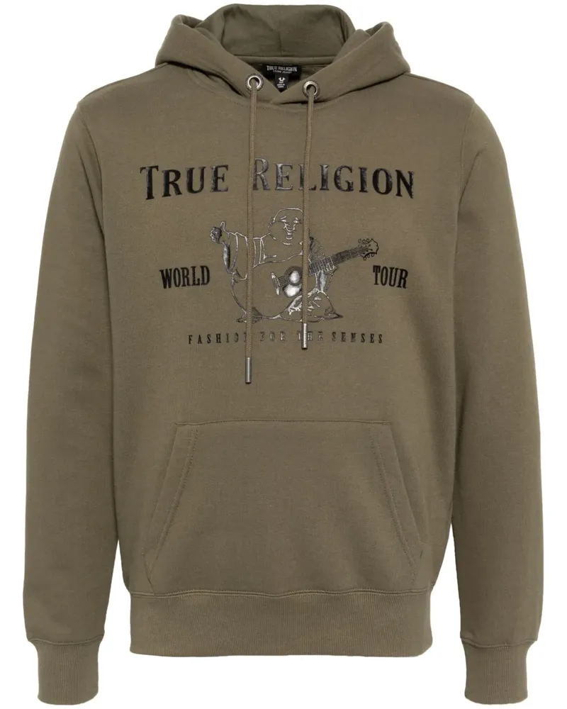 True Religion Hoodie mit Print - Grün Grün