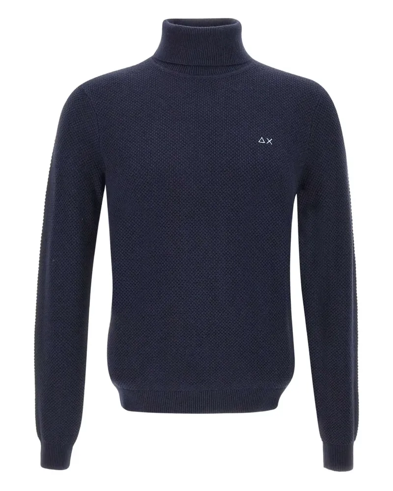 Sun68 Strukturierter Rollkragenpullover - Blau Blau