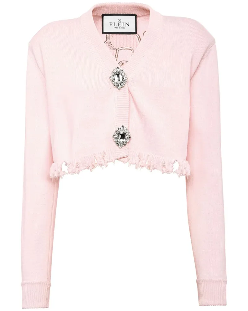 Philipp Plein Cropped-Cardigan mit Logo-Stickerei - Rosa Rosa