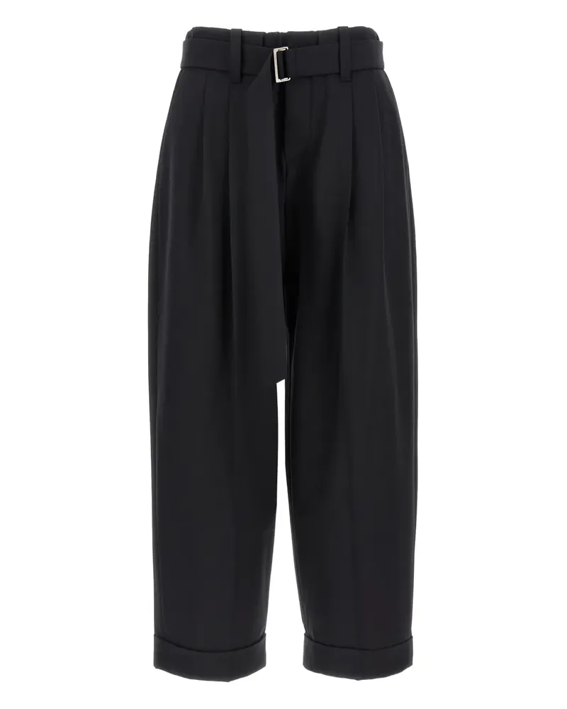 Brunello Cucinelli High-Waist-Hose mit Gürtel - Schwarz Schwarz