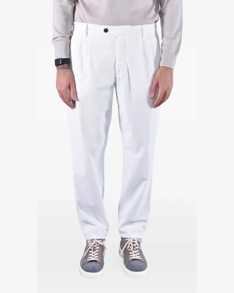Eleventy pleated corduroy trousers - Weiß Weiß