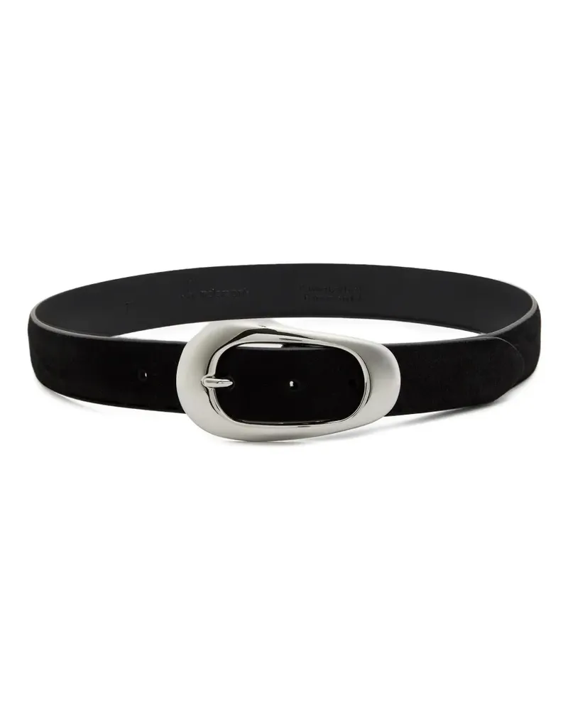 Anderson's oval-buckle suede belt - Schwarz Schwarz