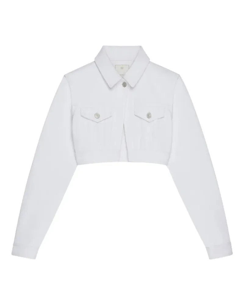 Givenchy Cropped-Jeansjacke mit 4G - Weiß Weiß