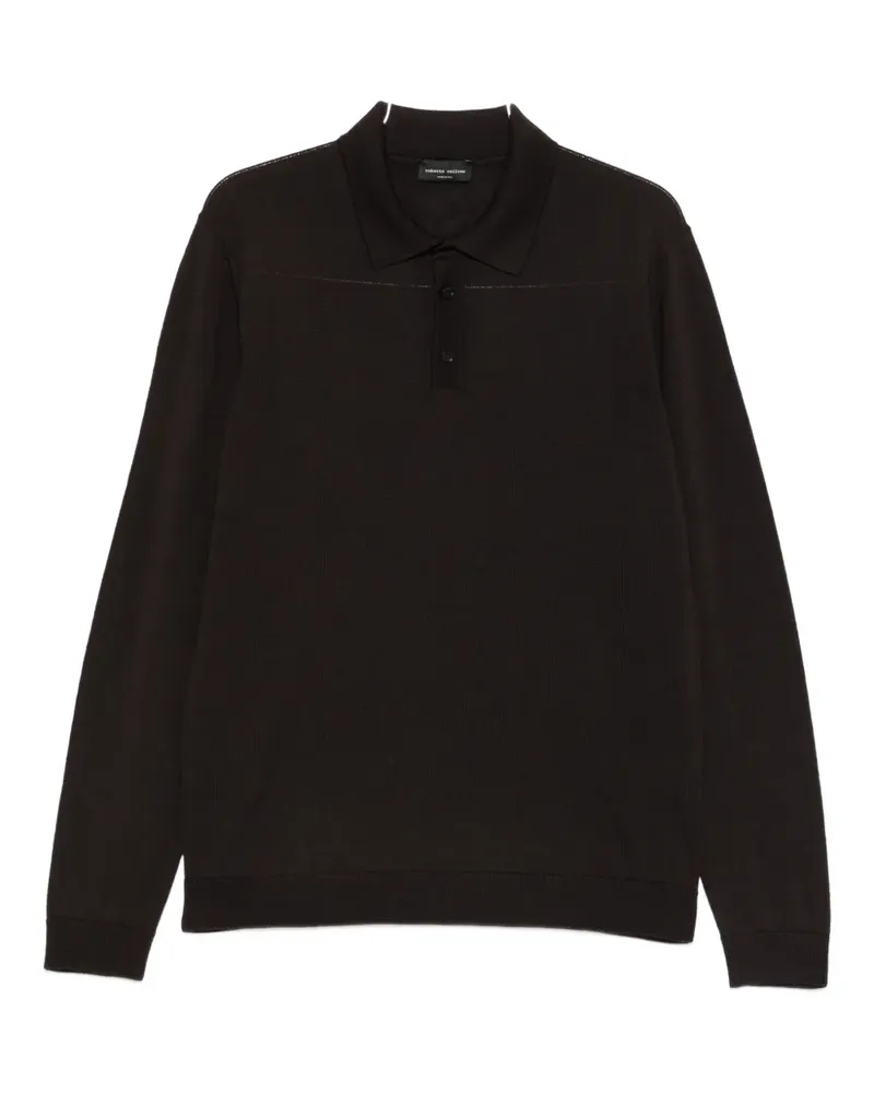 Roberto Collina Langärmeliges Poloshirt - Braun Braun