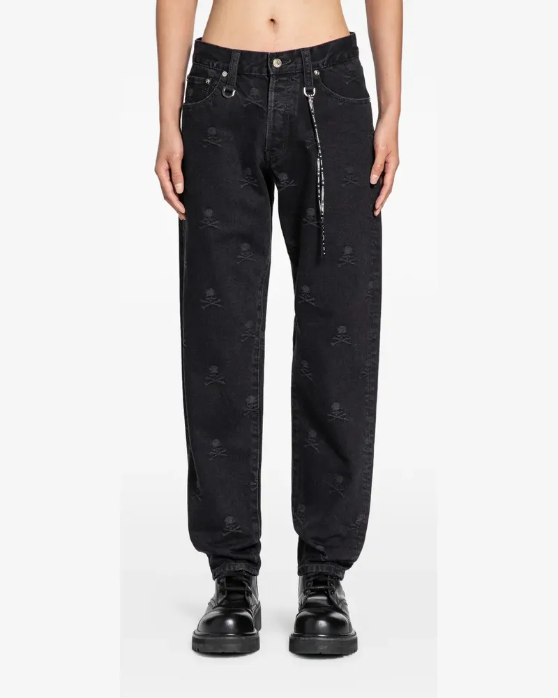 Mastermind World skull-pattern five-pocket jeans - Schwarz Schwarz