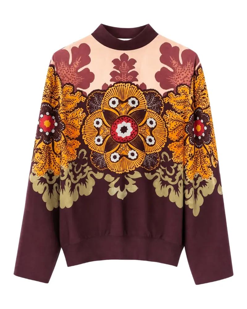 La DoubleJ floral-print mock-neck sweatshirt - Violett Violett
