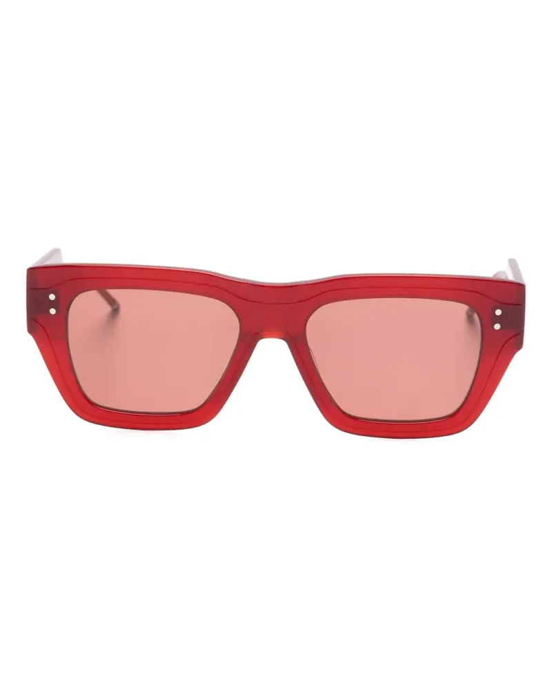Thom Browne Sonnenbrille mit eckigem Gestell - Rot Rot