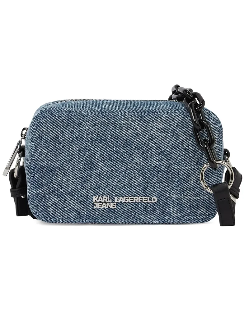Karl Lagerfeld Camera Bag Umhängetasche mit Kette - Blau Blau