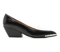 metal-tip transparent-panel pumps - Schwarz