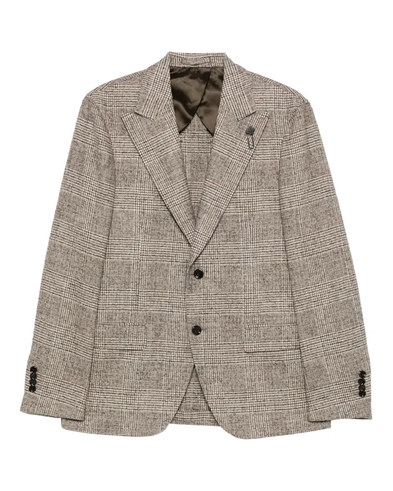LARDINI Prince of Wales check blazer - Braun Braun