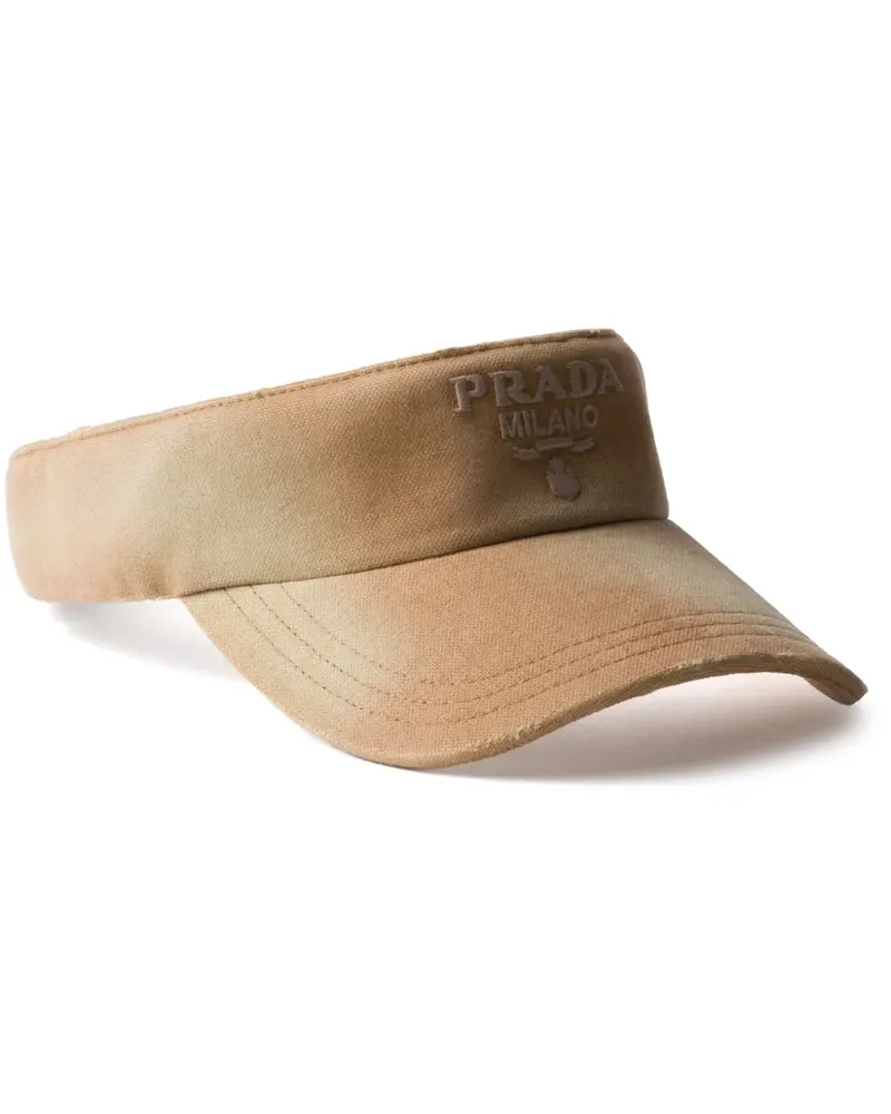Prada Sonnenblende mit Logo-Stickerei - Nude Nude