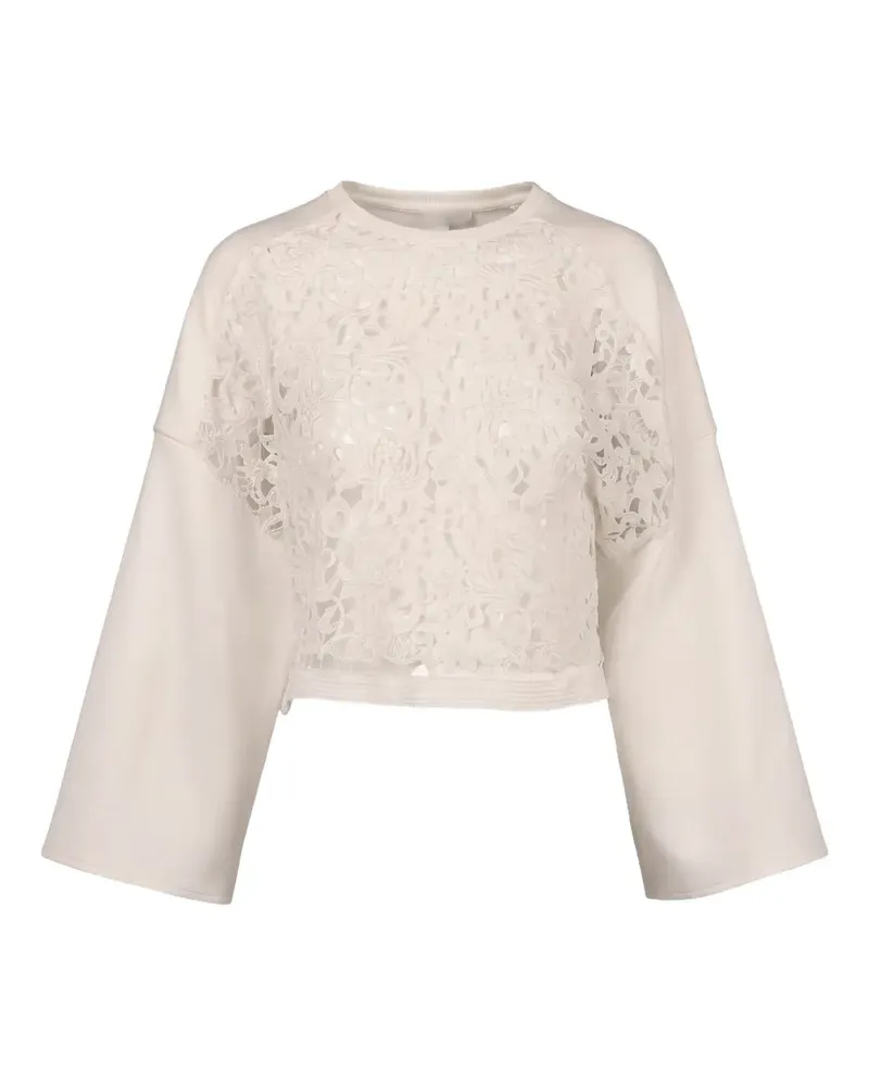 Valentino Garavani Sweatshirt mit Spitzeneinsatz - Nude Nude