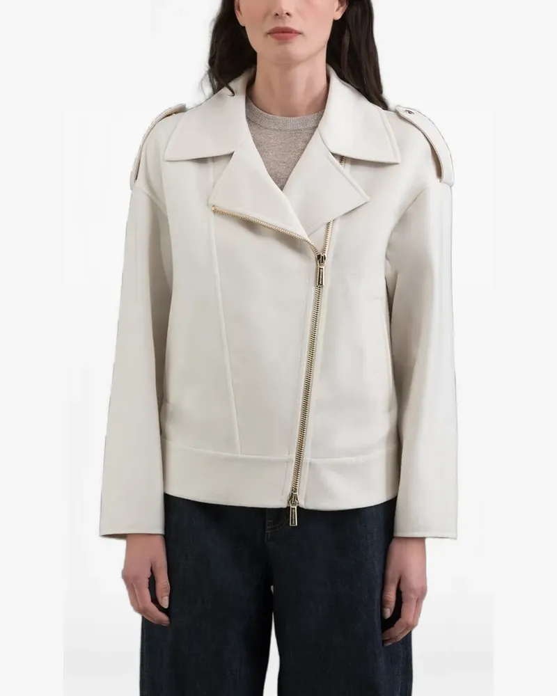 MOORER Viana biker jacket - Nude Nude