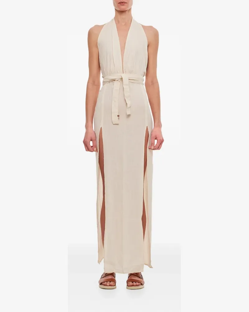 Caravana Hera Maxikleid mit V-Ausschnitt - Nude Nude