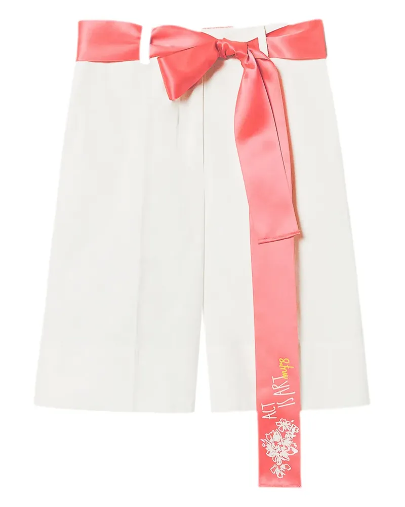 Twin-Set Shorts mit Schleife - Weiß Weiß